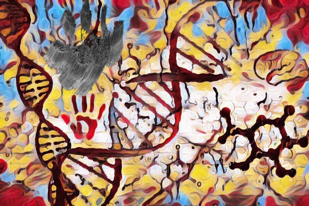 Human FNA with a Bigfoot hand print