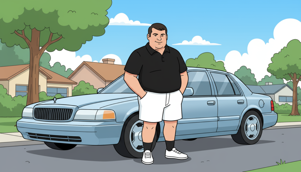 Tim Fasano in spacetime with his ride.