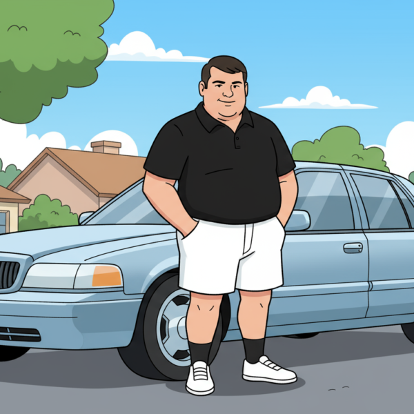 Tim Fasano in spacetime with his ride.